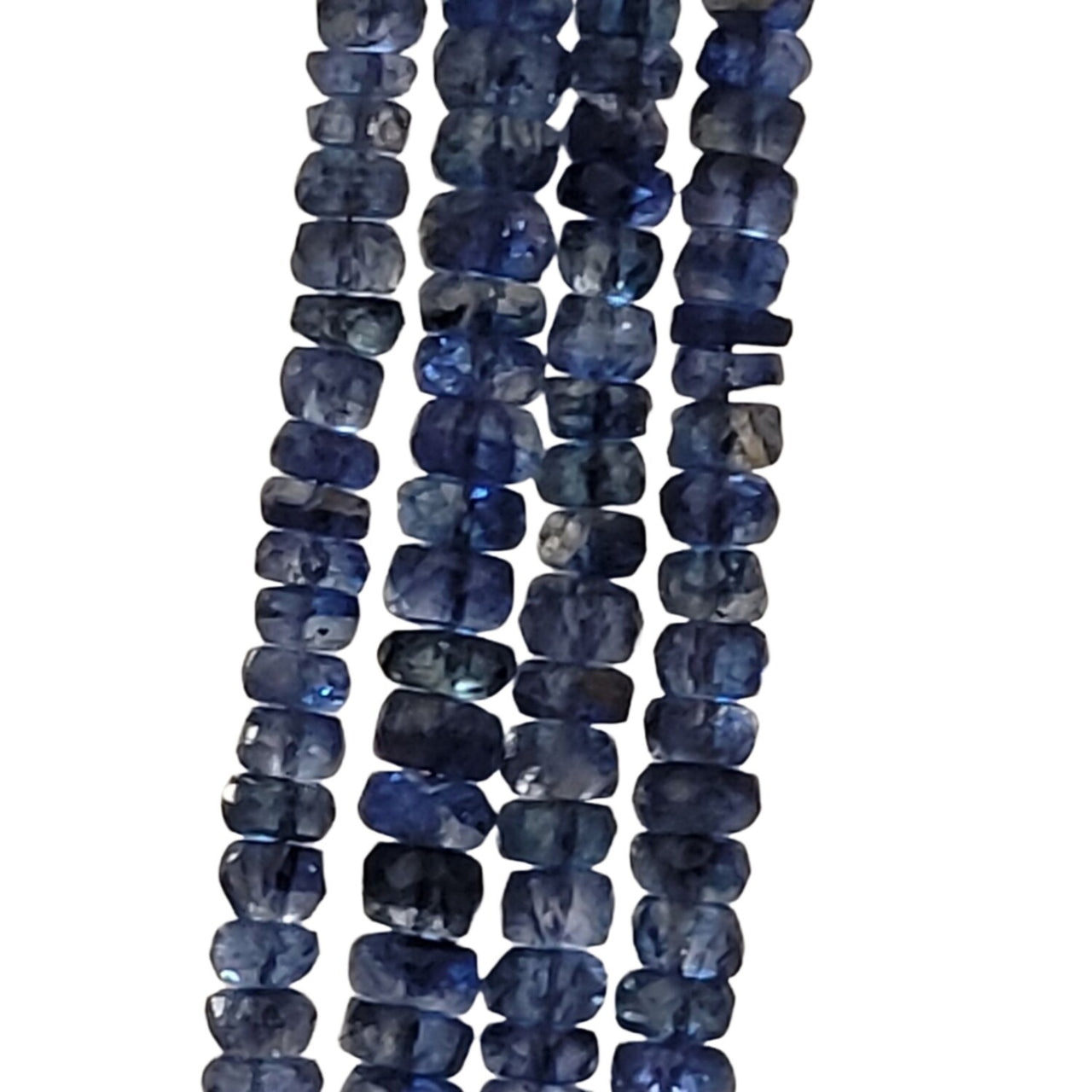 Natural DEEP Blue Kyanite Roundel Bead Strand