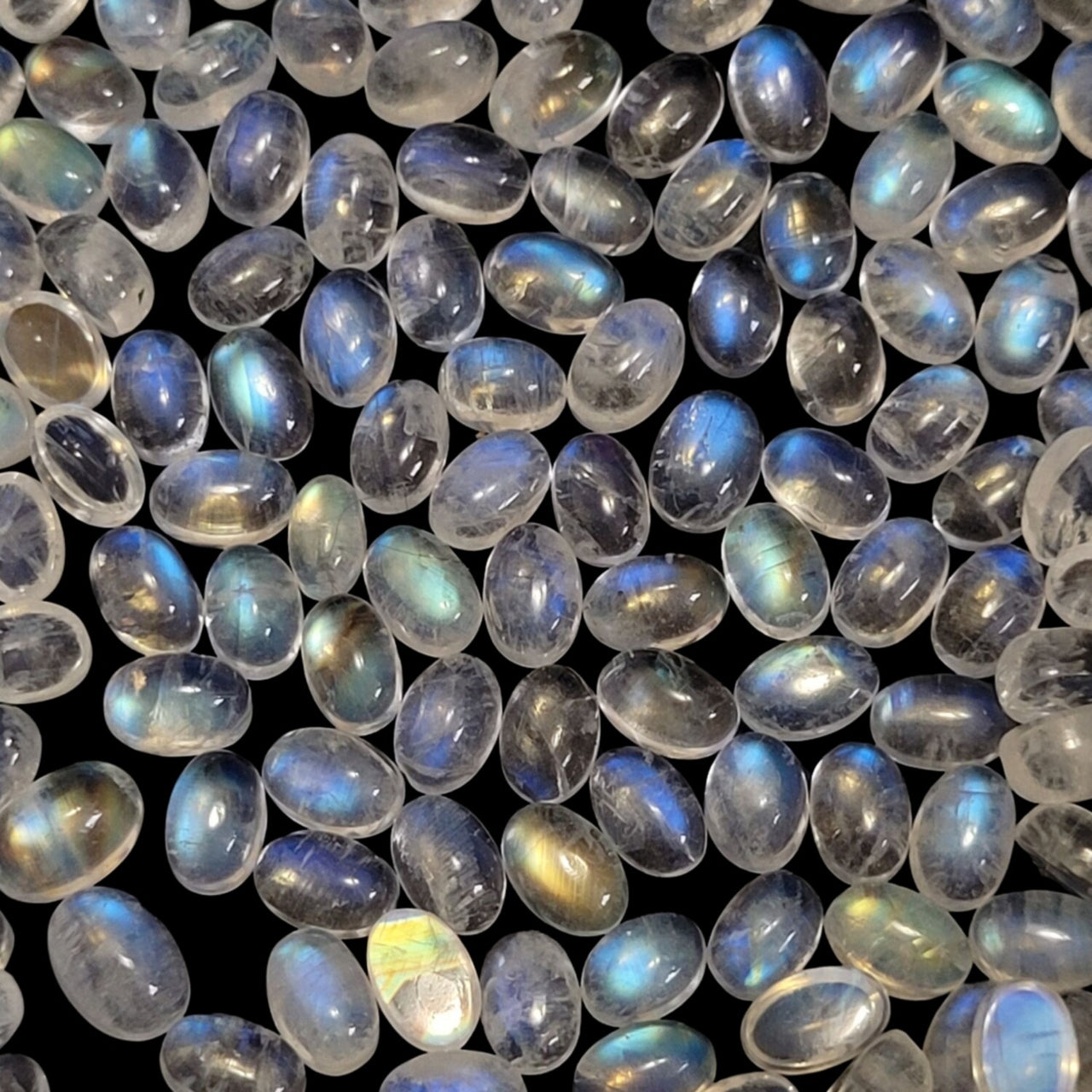 Natural Rainbow Moonstone Cabochon 6x4mm