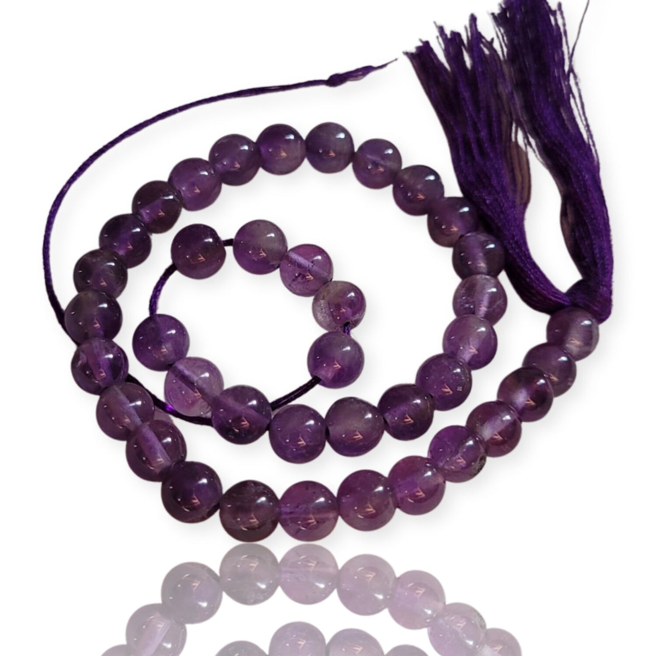 Natural Amethyst Round Bead Strand