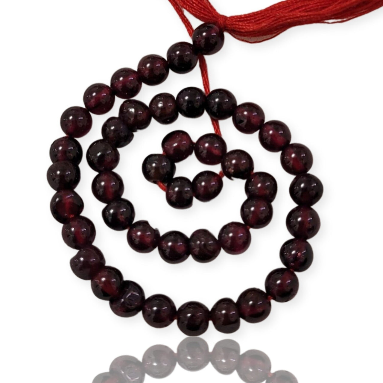 Natural Garnet Round Bead Strand