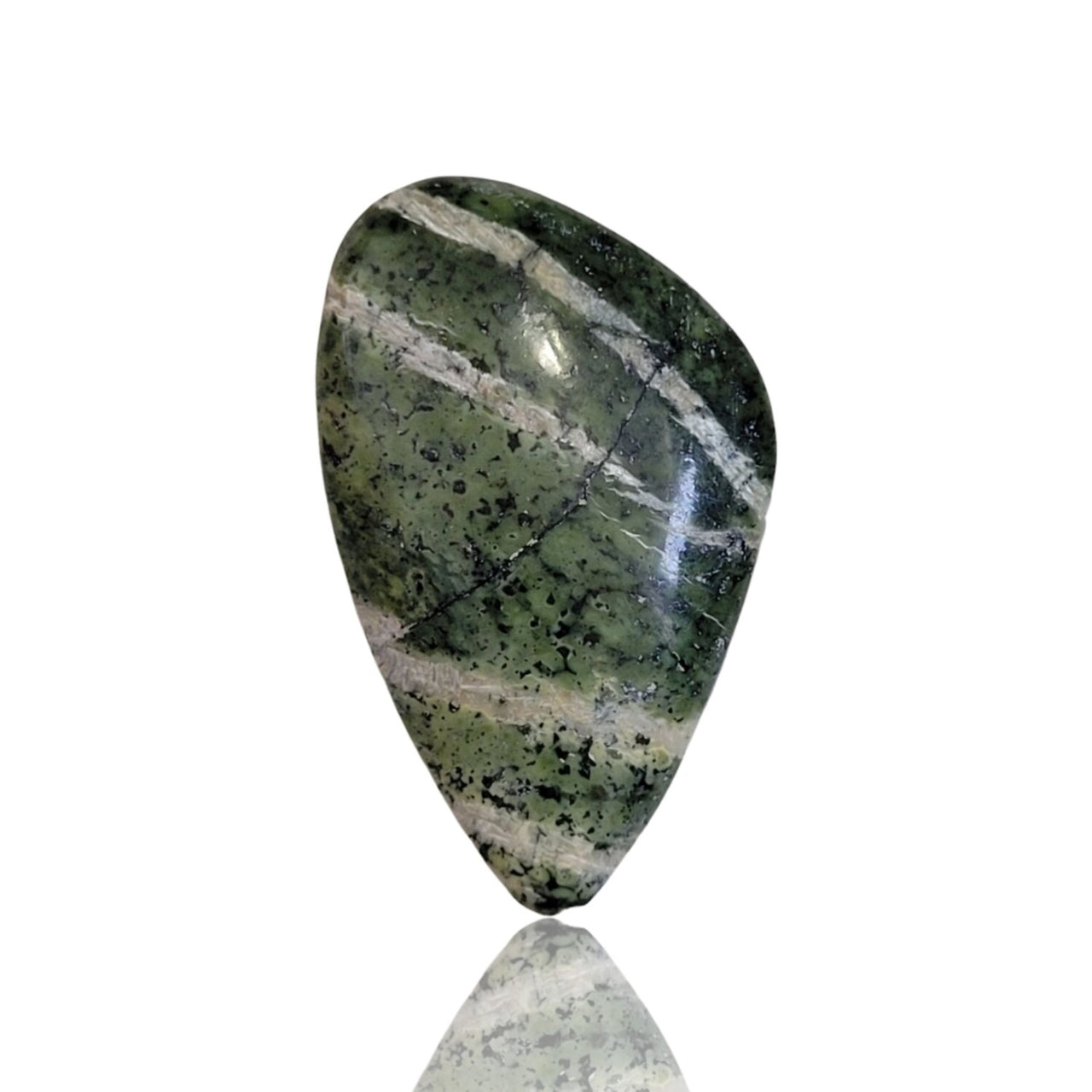 Natural Green Swiss Opal (Chrysotile in Serpentine) Cabochons - 7) 23Ct, 32x19mm