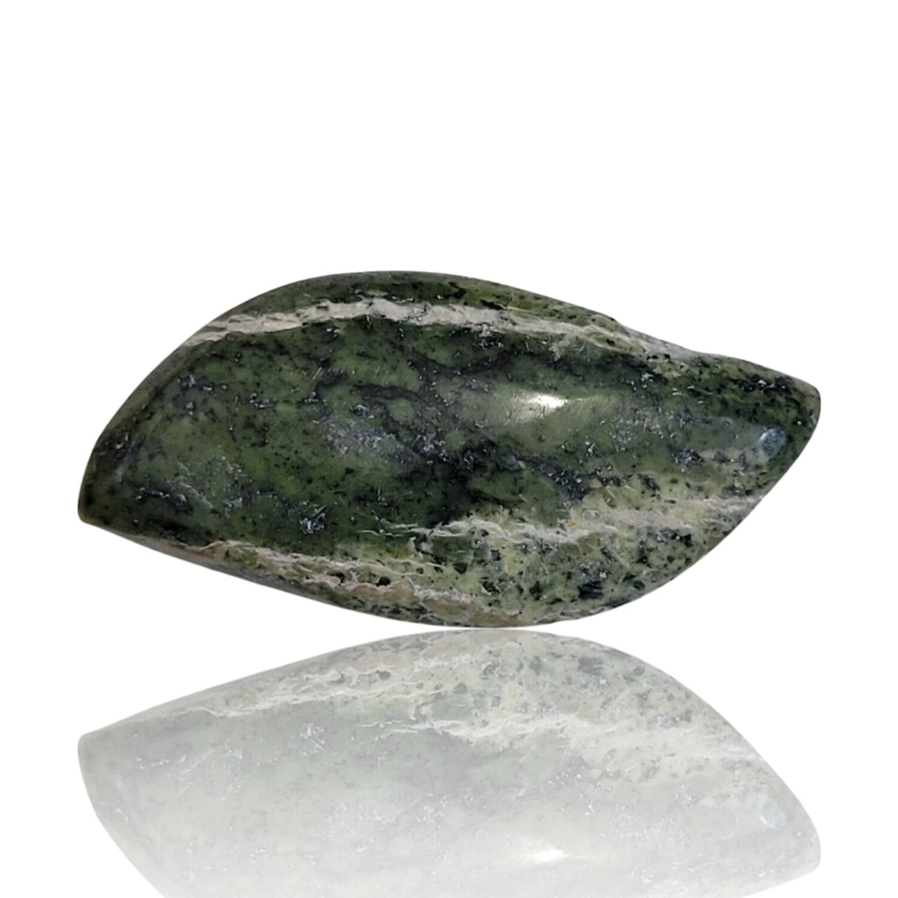 Natural Green Swiss Opal (Chrysotile in Serpentine) Cabochons - 9) 24Ct, 34x16mm