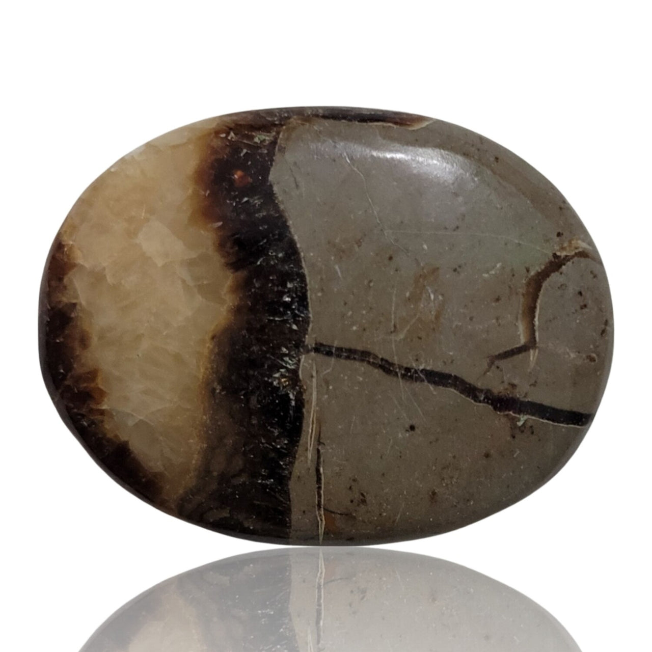 Natural Septarian Geode Cabochons - 5) 54Ct, 36x27mm