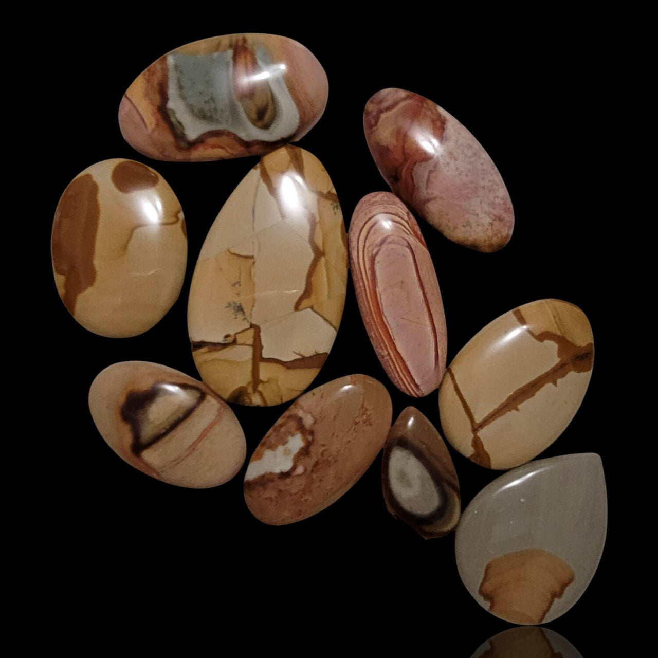 Natural Polychrome Jasper Cabochons