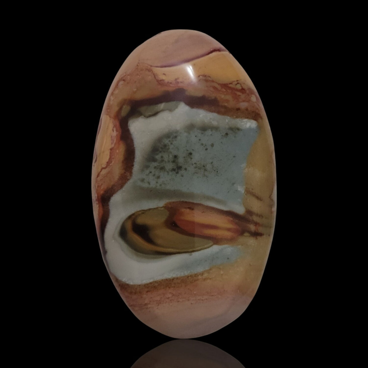 Natural Polychrome Jasper Cabochons - 6) 66Ct, 43x26mm