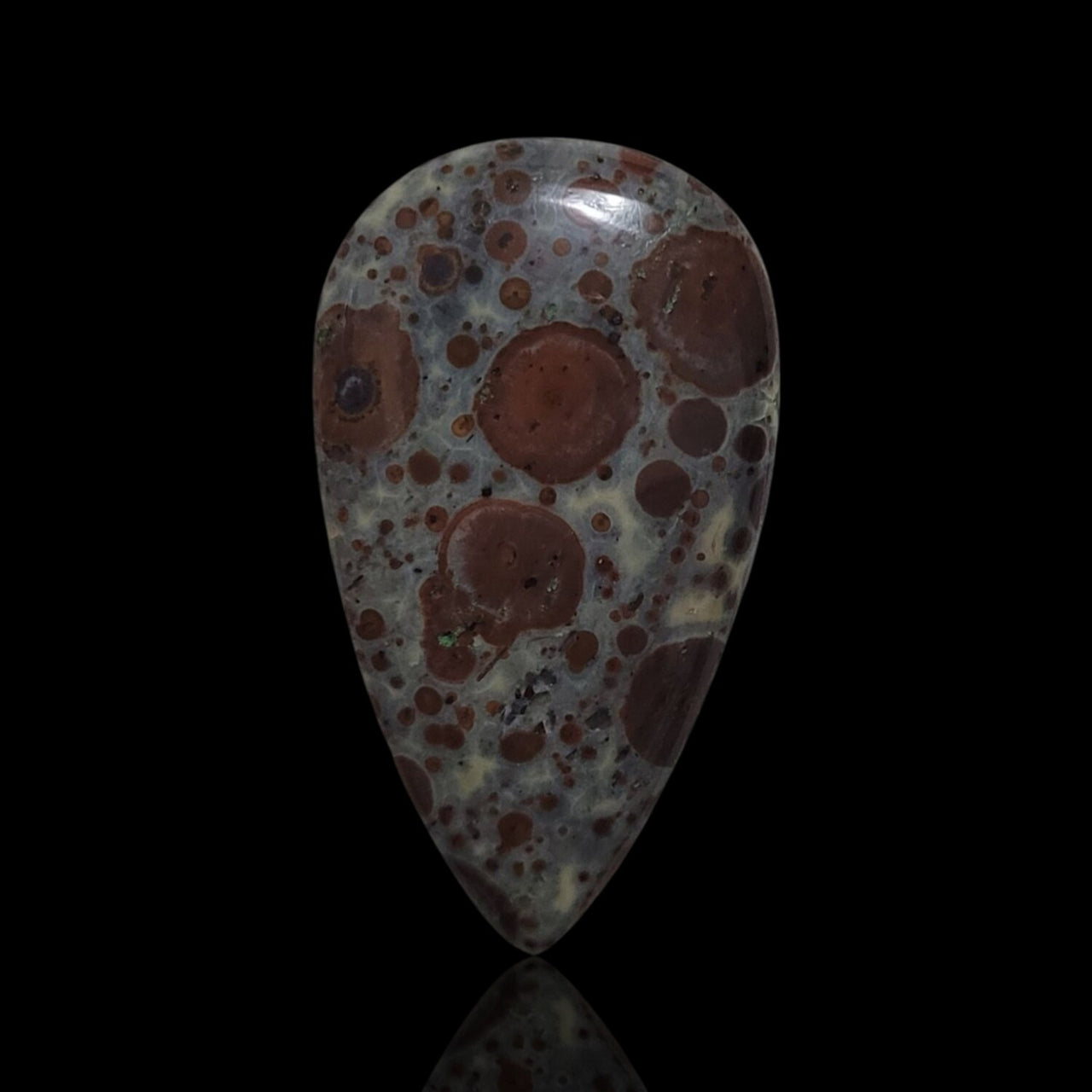 Natural Asteroid Jasper Cabochons - 4) 28.5Ct, 38x21mm