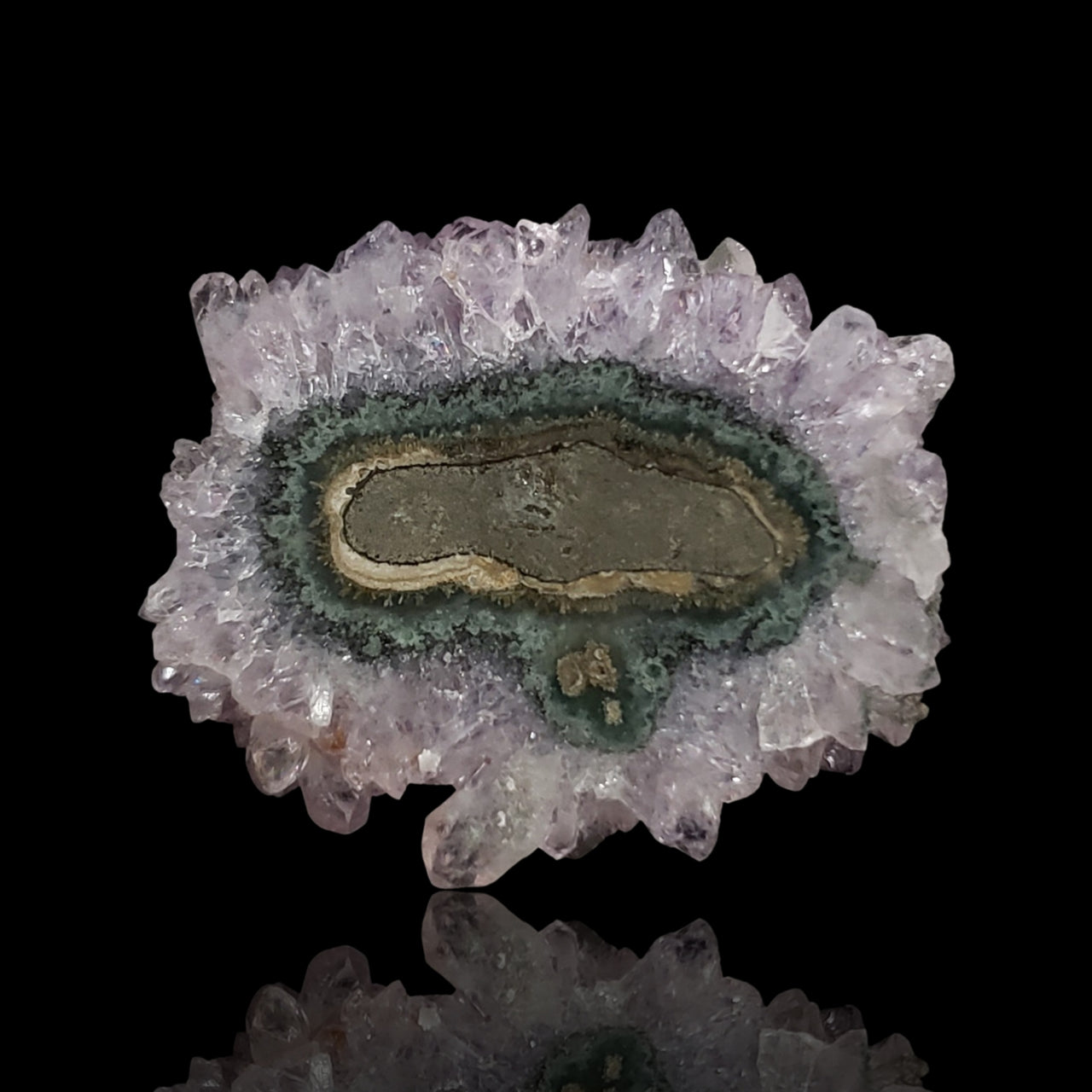 32Ct, Natural Amethyst Stalactite Flower Slice 31x28mm