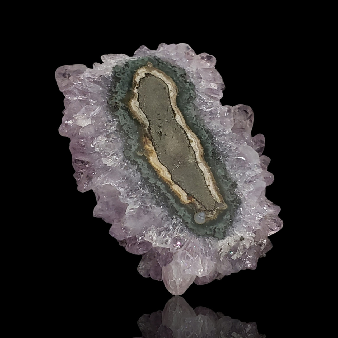 32Ct, Natural Amethyst Stalactite Flower Slice 31x28mm