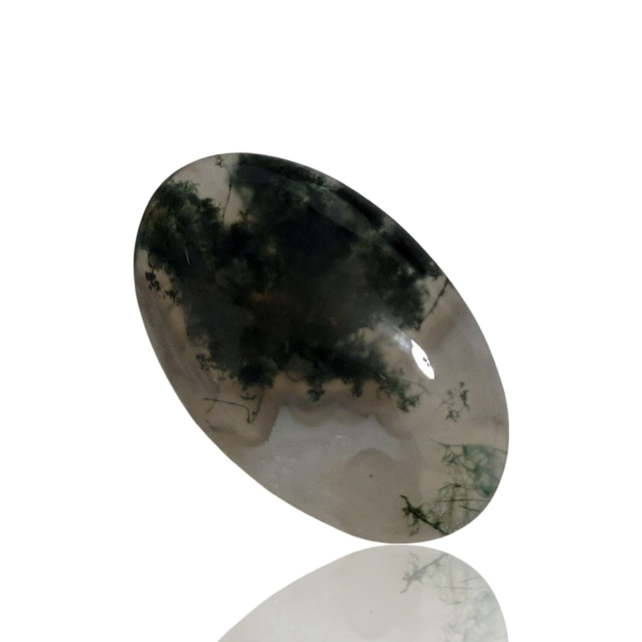 Natural Moss Agate Cabochons - 6) 16Ct, 26x16mm