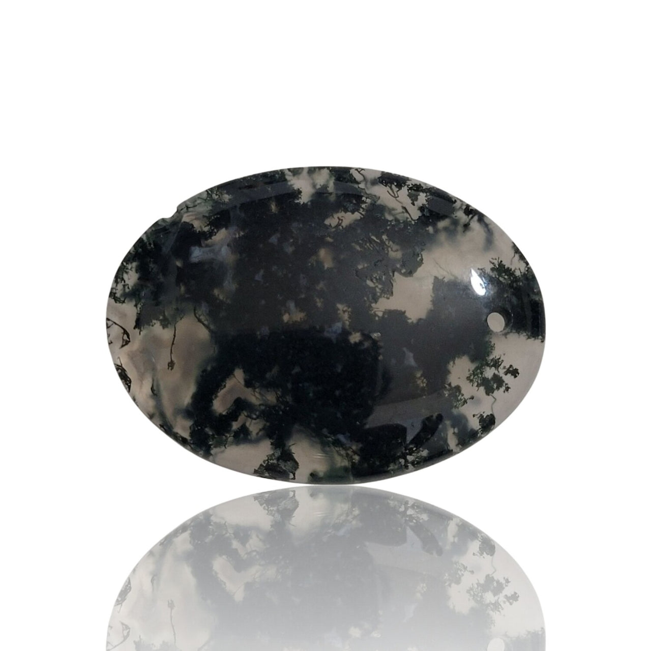 Natural Moss Agate Cabochons - 4) 33Ct, 35x26mm