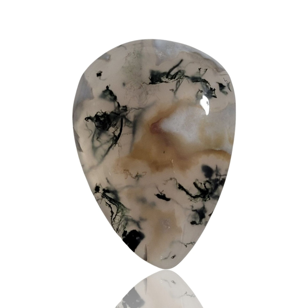 Natural Moss Agate Cabochons - 5) 28Ct, 33x23mm