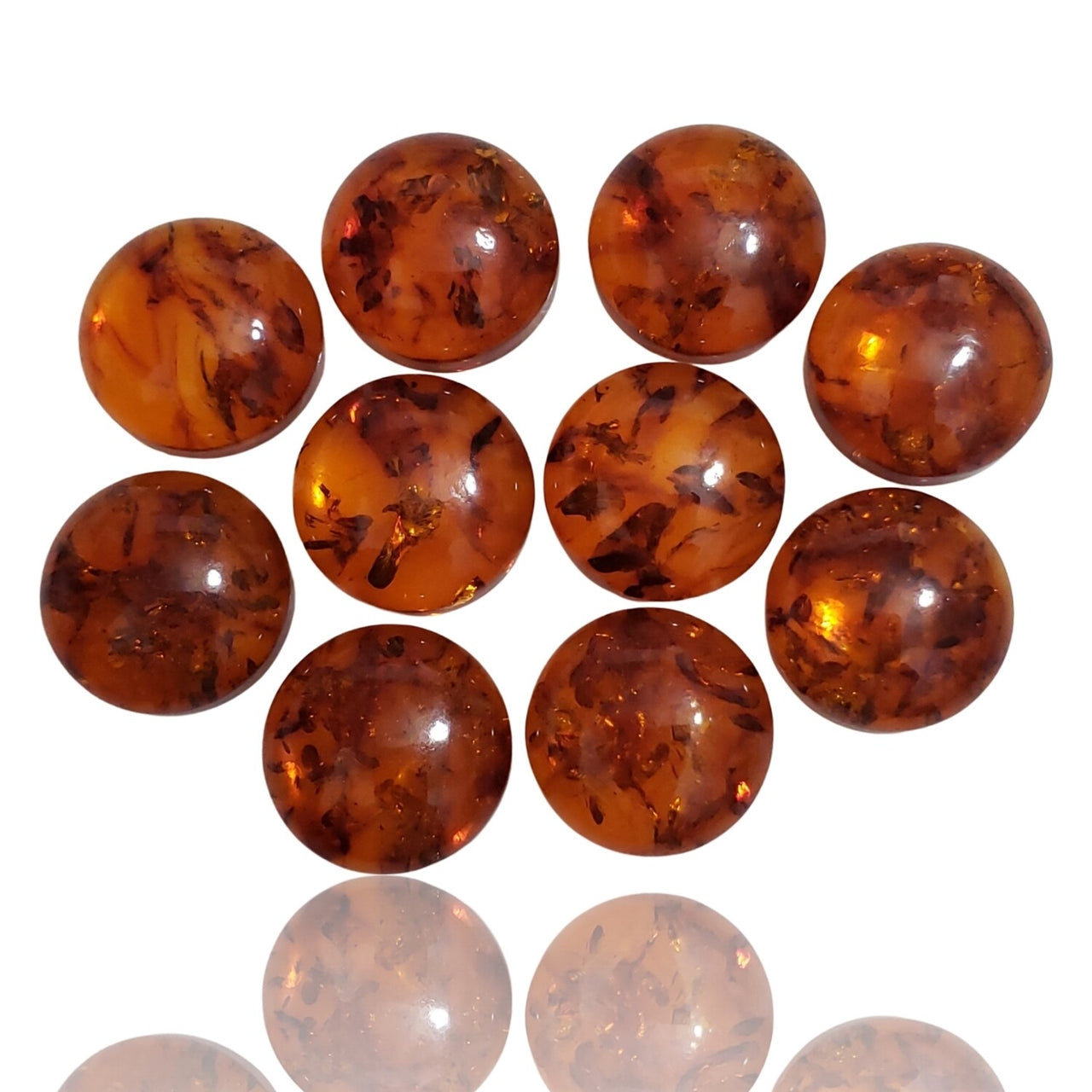 Natural Baltic Amber Round Cabochons 16mm each