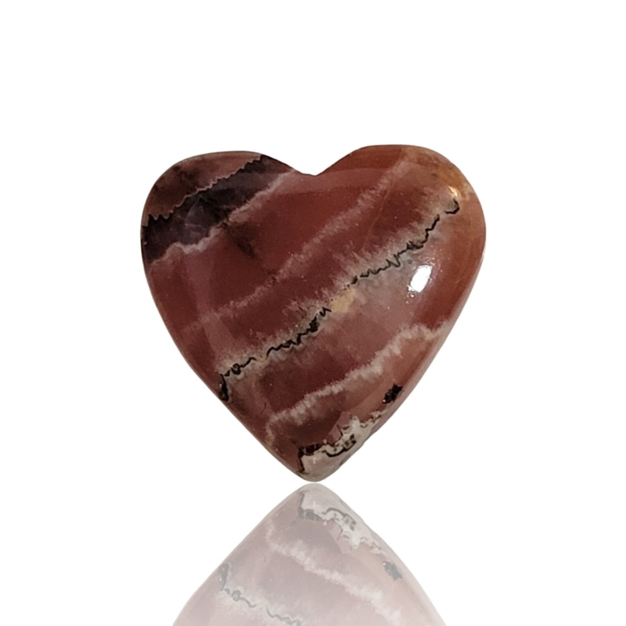 Natural Rhodochrosite Heart Cabochons - 5) 17Ct, 19x19mm