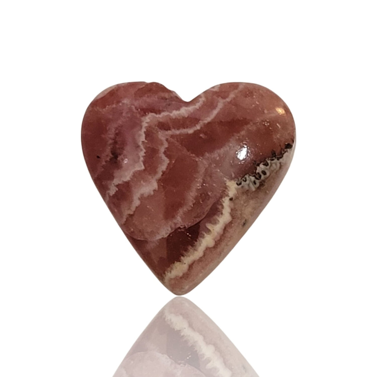 Natural Rhodochrosite Heart Cabochons - 10) 17Ct, 19x19mm