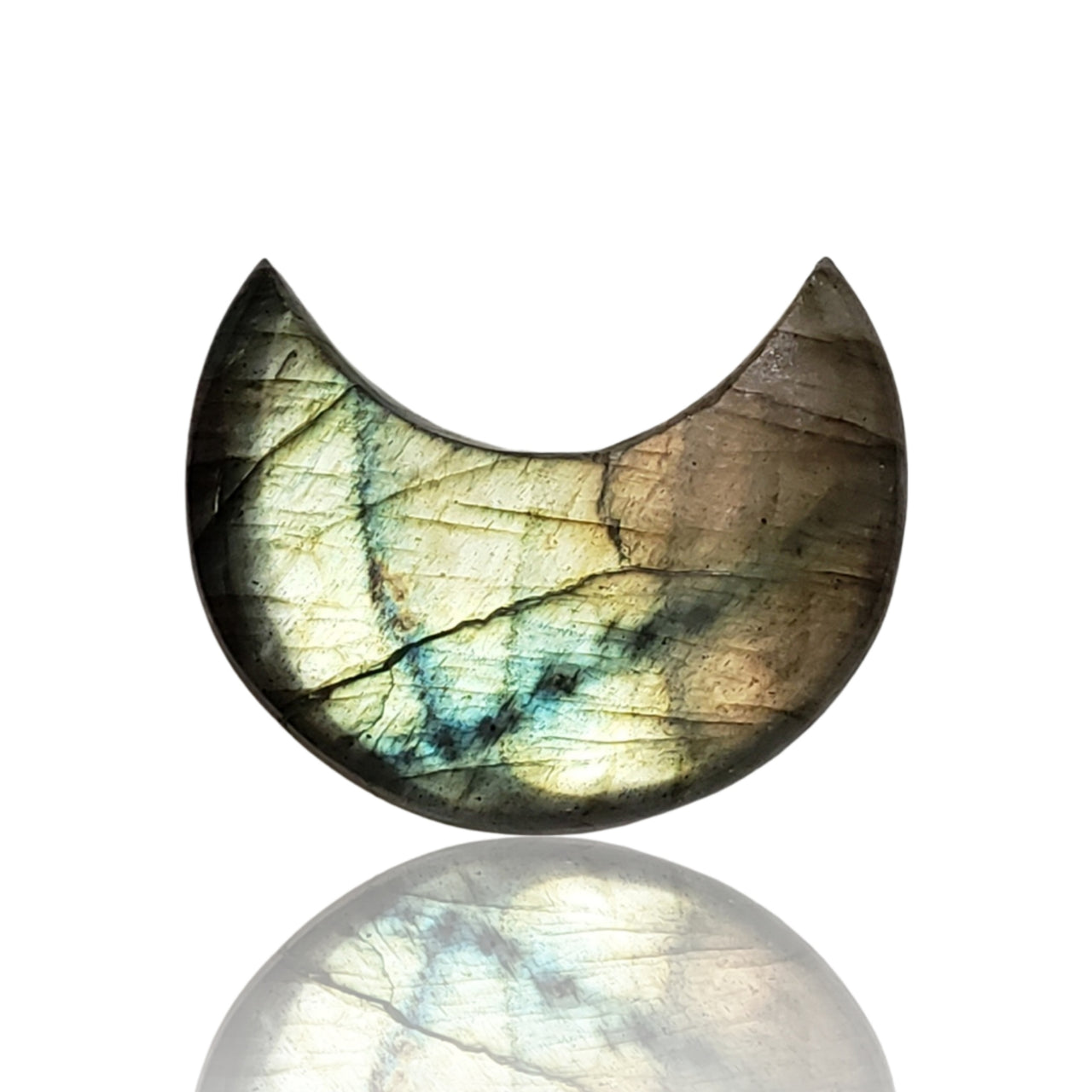 29Ct Natural  Labradorite Crescent Cabochon 27x22mm