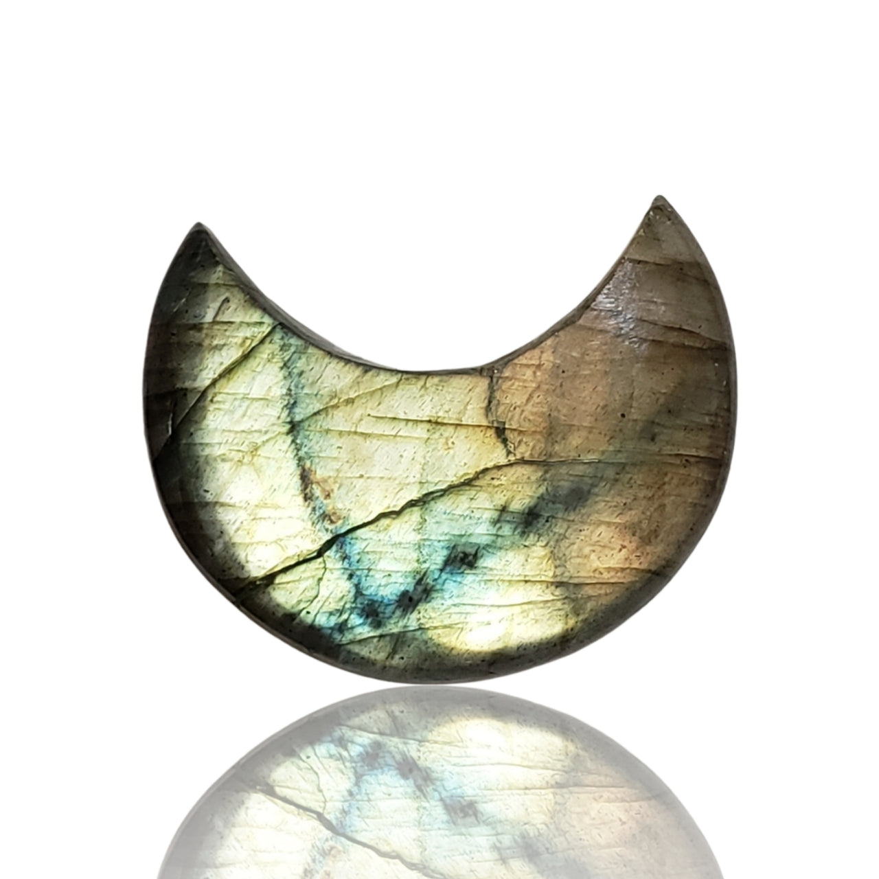 29Ct Natural  Labradorite Crescent Cabochon 27x22mm