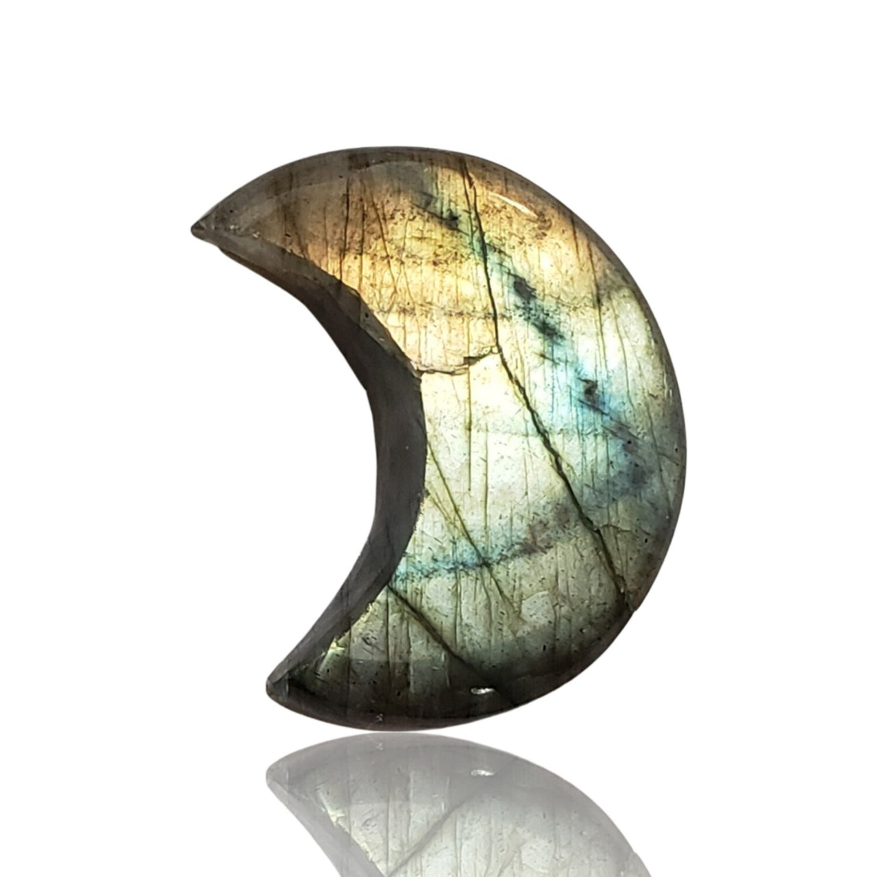 29Ct Natural  Labradorite Crescent Cabochon 27x22mm