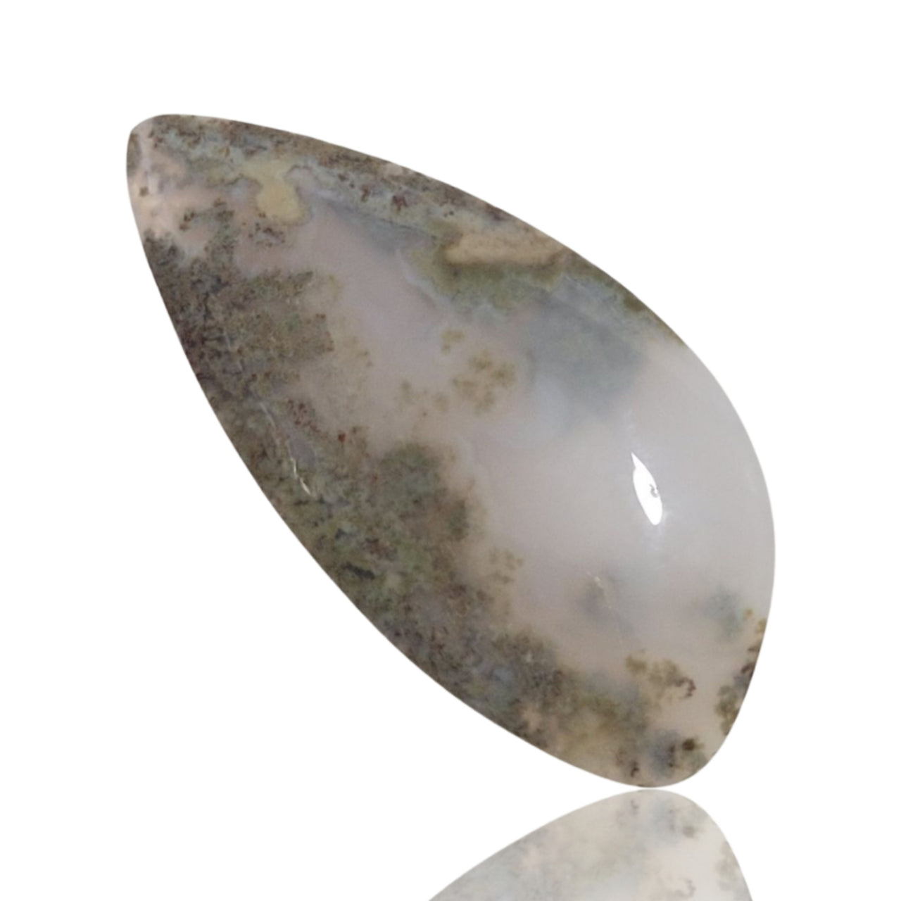 16Ct Natural Garden Moss Agate Cabochon 39x19mm