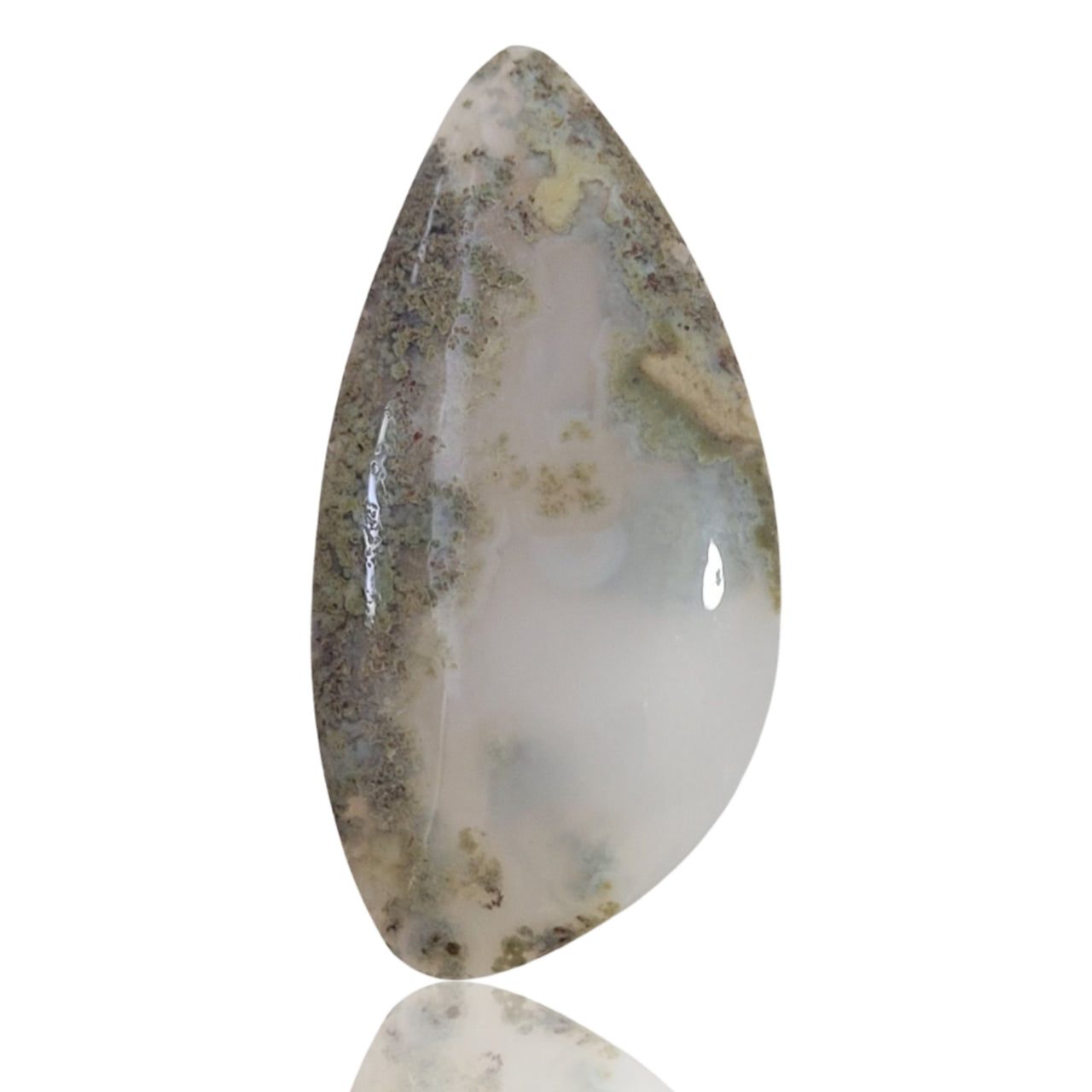 16Ct Natural Garden Moss Agate Cabochon 39x19mm