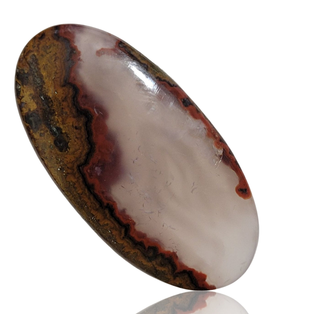 42.5Ct Natural Moroccan Seam Agate Cabochon 41x21mm