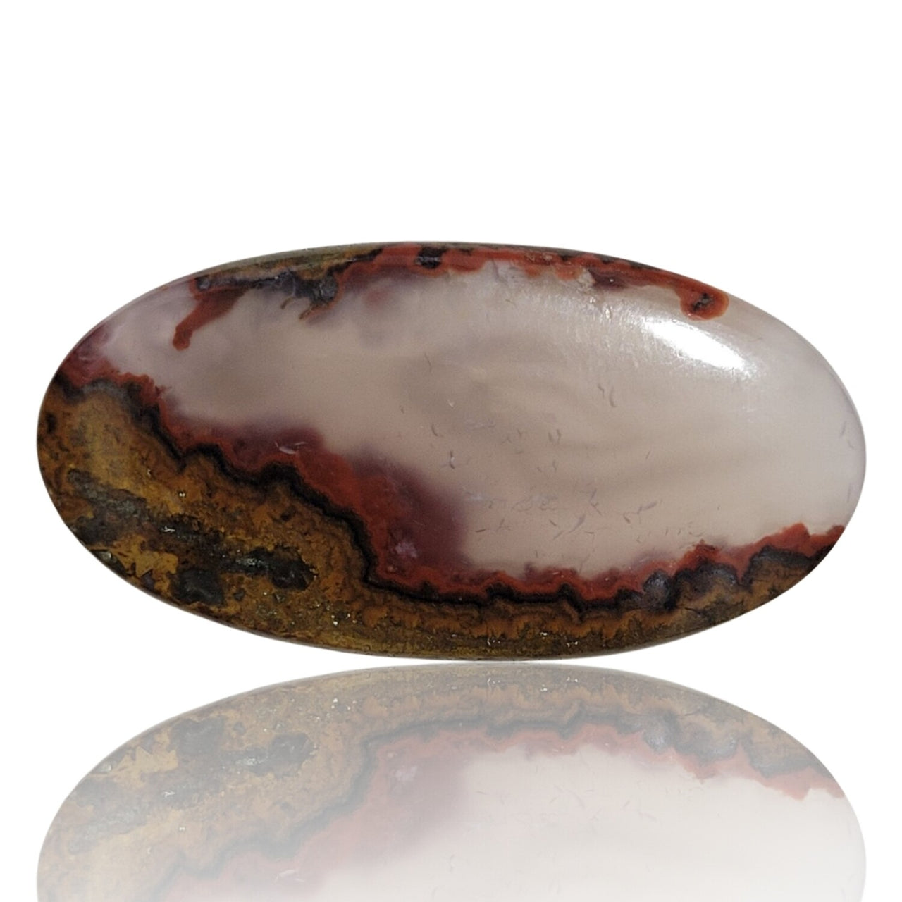 42.5Ct Natural Moroccan Seam Agate Cabochon 41x21mm