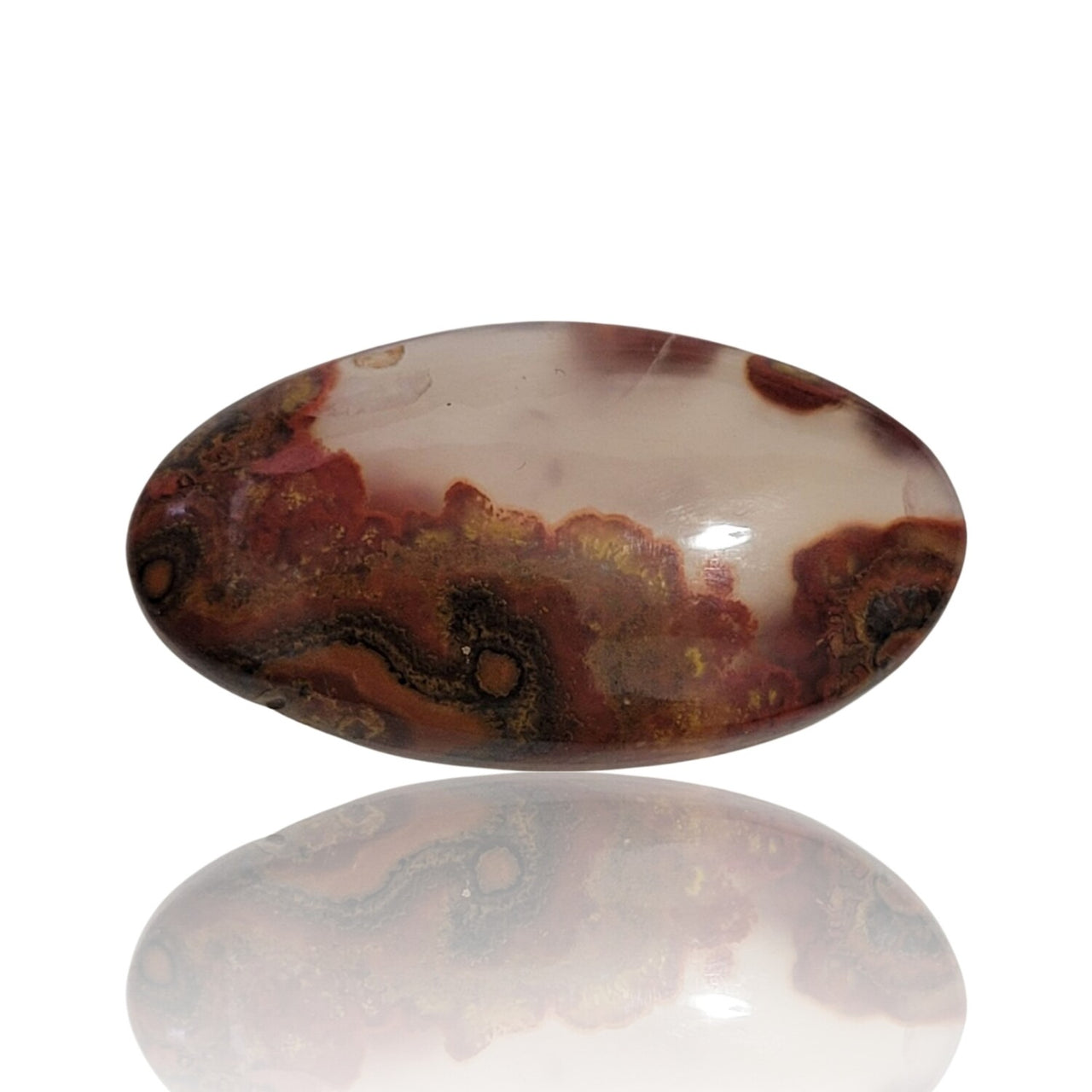 27Ct Natural Moroccan Seam Agate  Cabochon 31x17mm