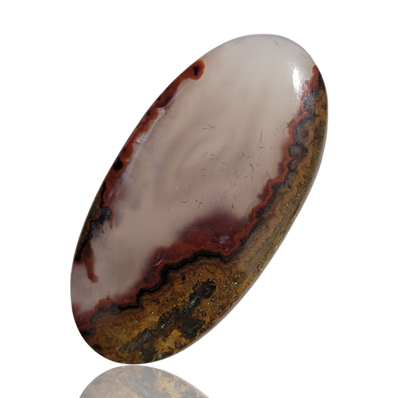 42.5Ct Natural Moroccan Seam Agate Cabochon 41x21mm