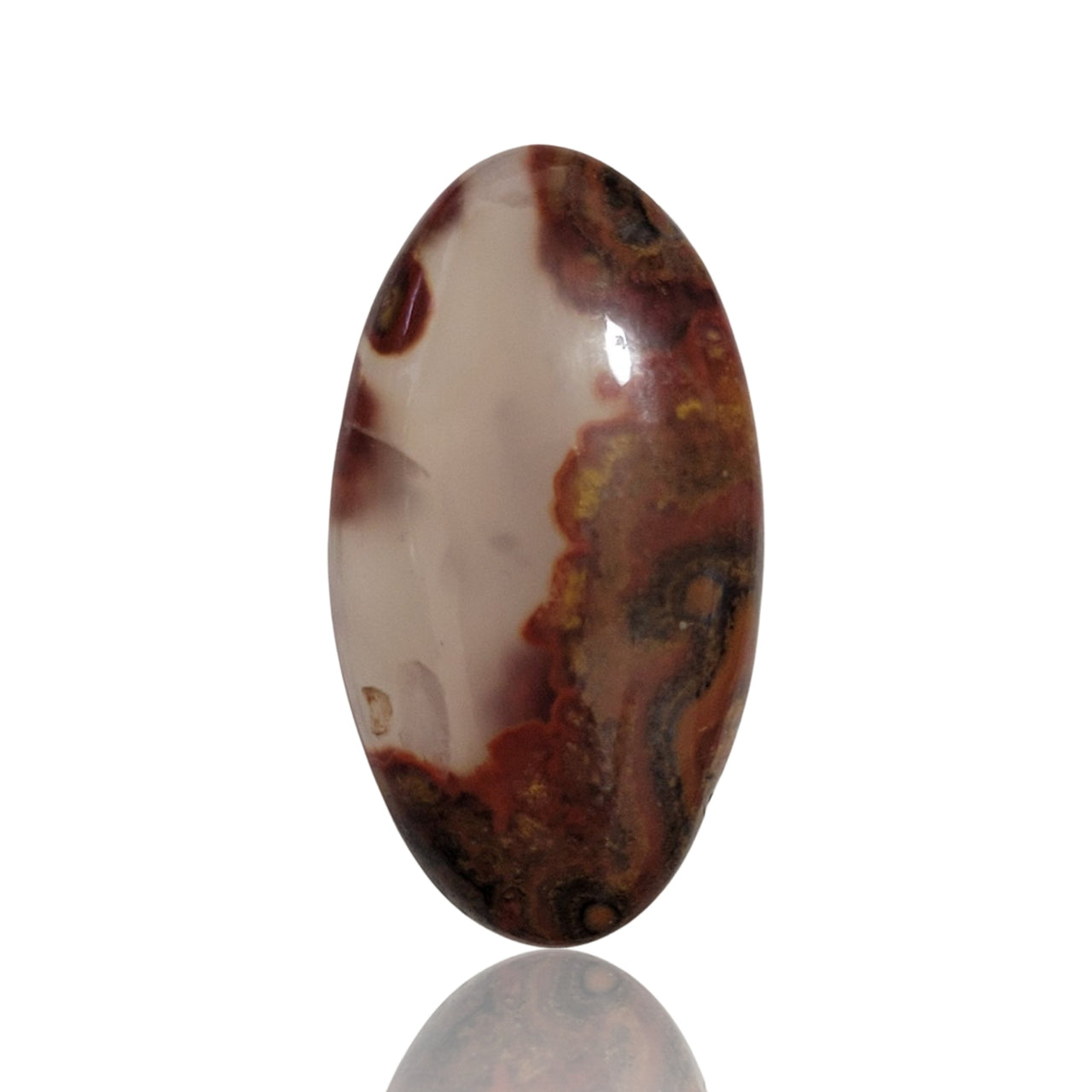 27Ct Natural Moroccan Seam Agate  Cabochon 31x17mm