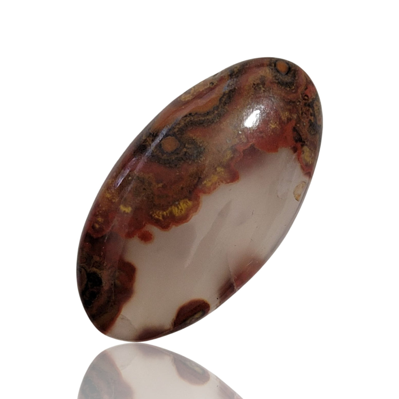 27Ct Natural Moroccan Seam Agate  Cabochon 31x17mm