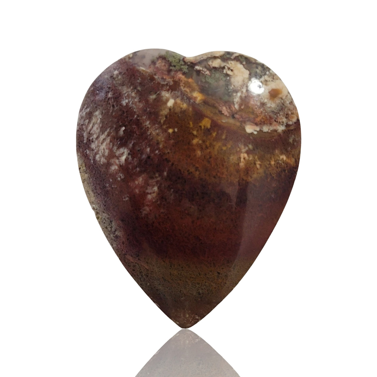 48Ct Natural Garden Moss Agate Heart Cabochon 38x30mm