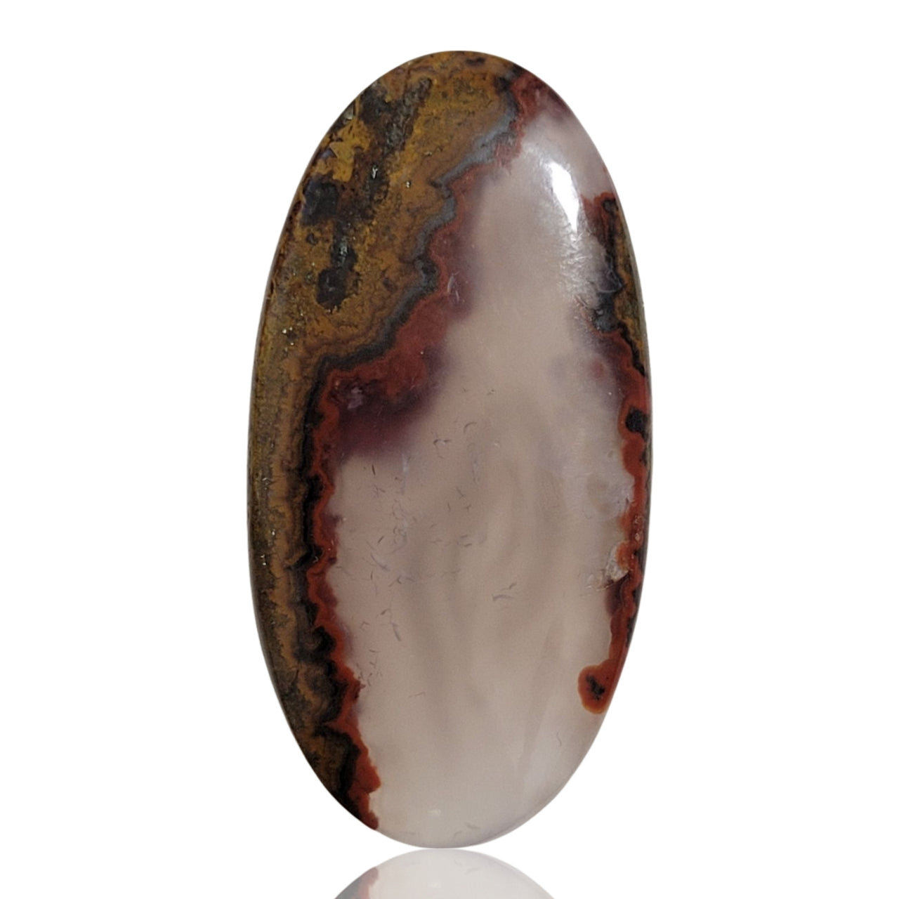 42.5Ct Natural Moroccan Seam Agate Cabochon 41x21mm