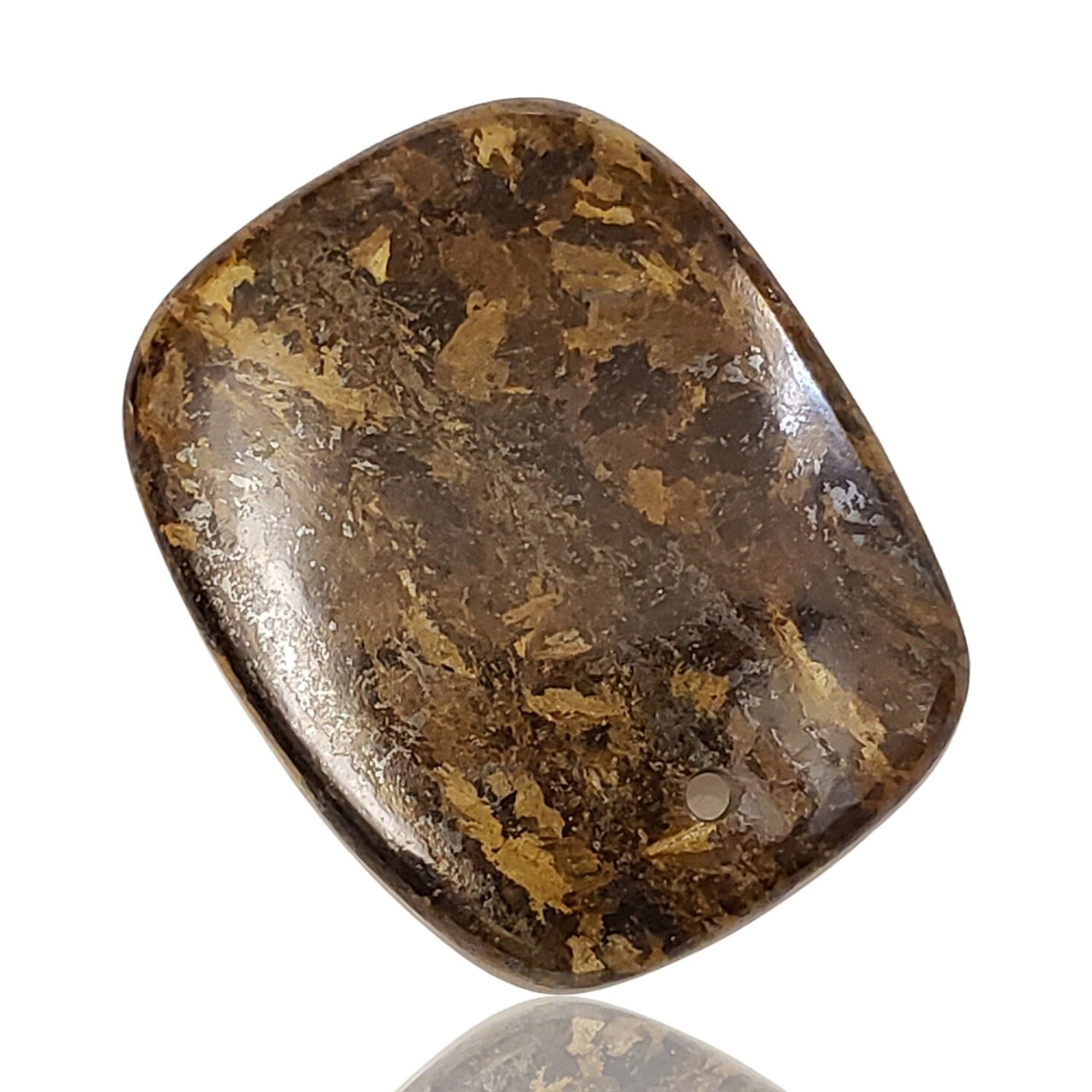 Natural Golden Bronzite DRILLED Pendant Bead - 6) 47Ct, 31x25mm