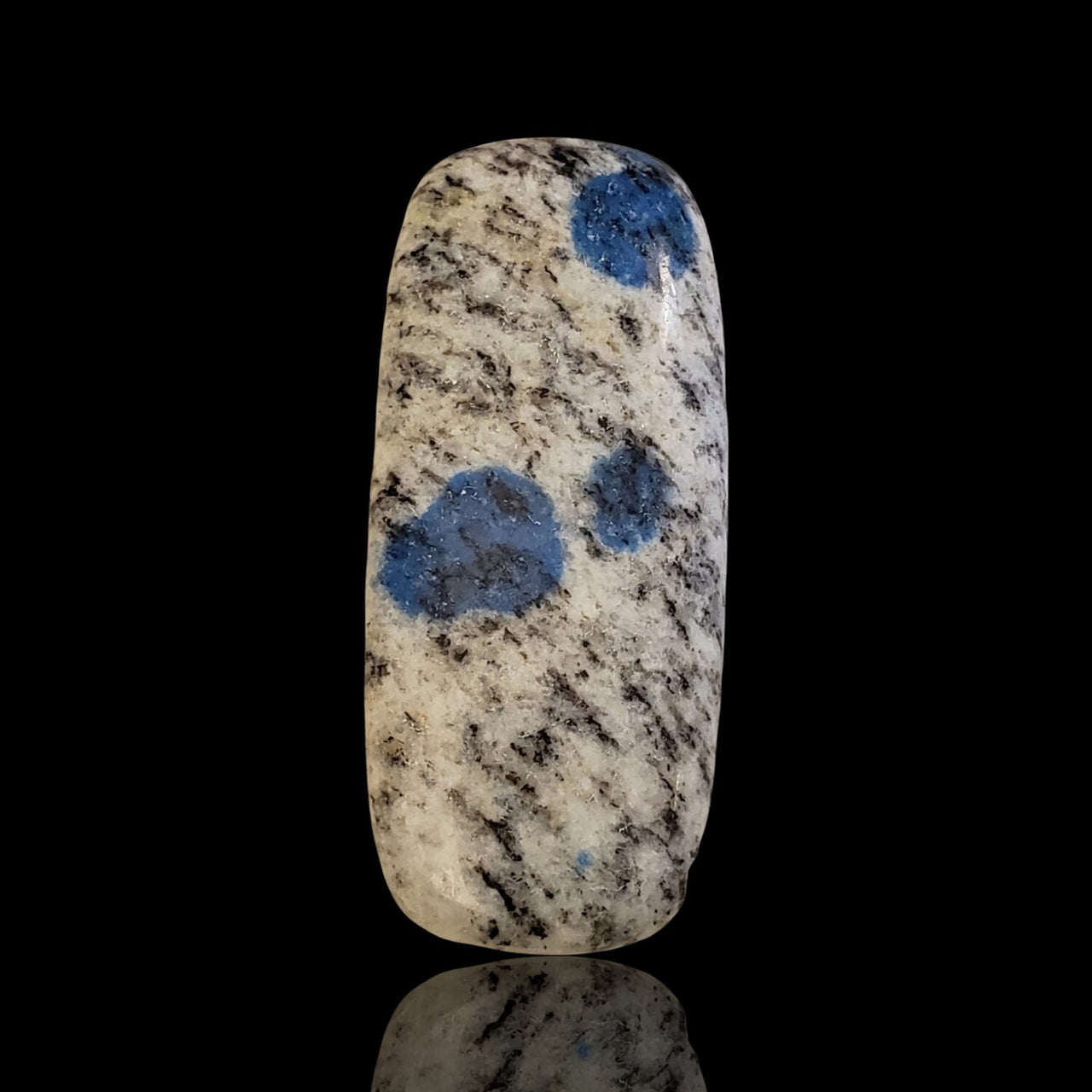 Natural K2 Blue Jasper - Azurite in Granite - Cabochons - 4) 49Ct, 48x21mm