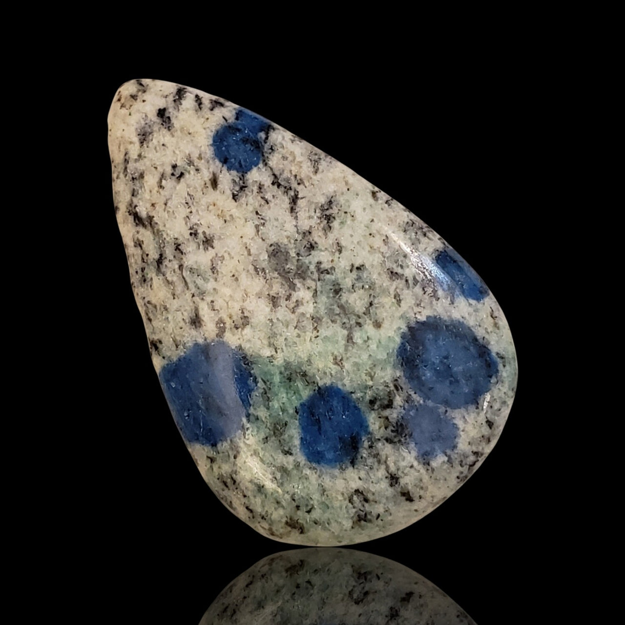 Natural K2 Blue Jasper - Azurite in Granite - Cabochons - 6) 49Ct, 44x28mm