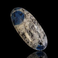 Thumbnail for Natural K2 Blue Jasper - Azurite in Granite - DRILLED Pendant Beads - 9) 23Ct, 36x16mm