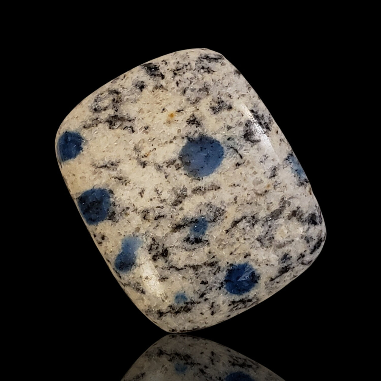 Natural K2 Blue Jasper - Azurite in Granite - Cabochons - 8) 42Ct, 32x26mm