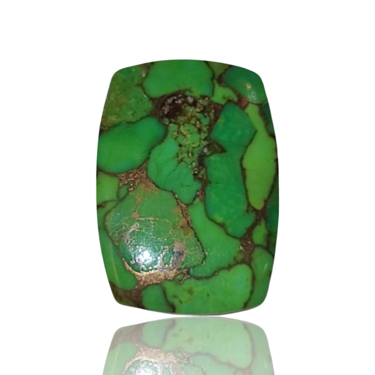 Green Mojave Turquoise Cabochons - 1) 21Ct, 26x18mm