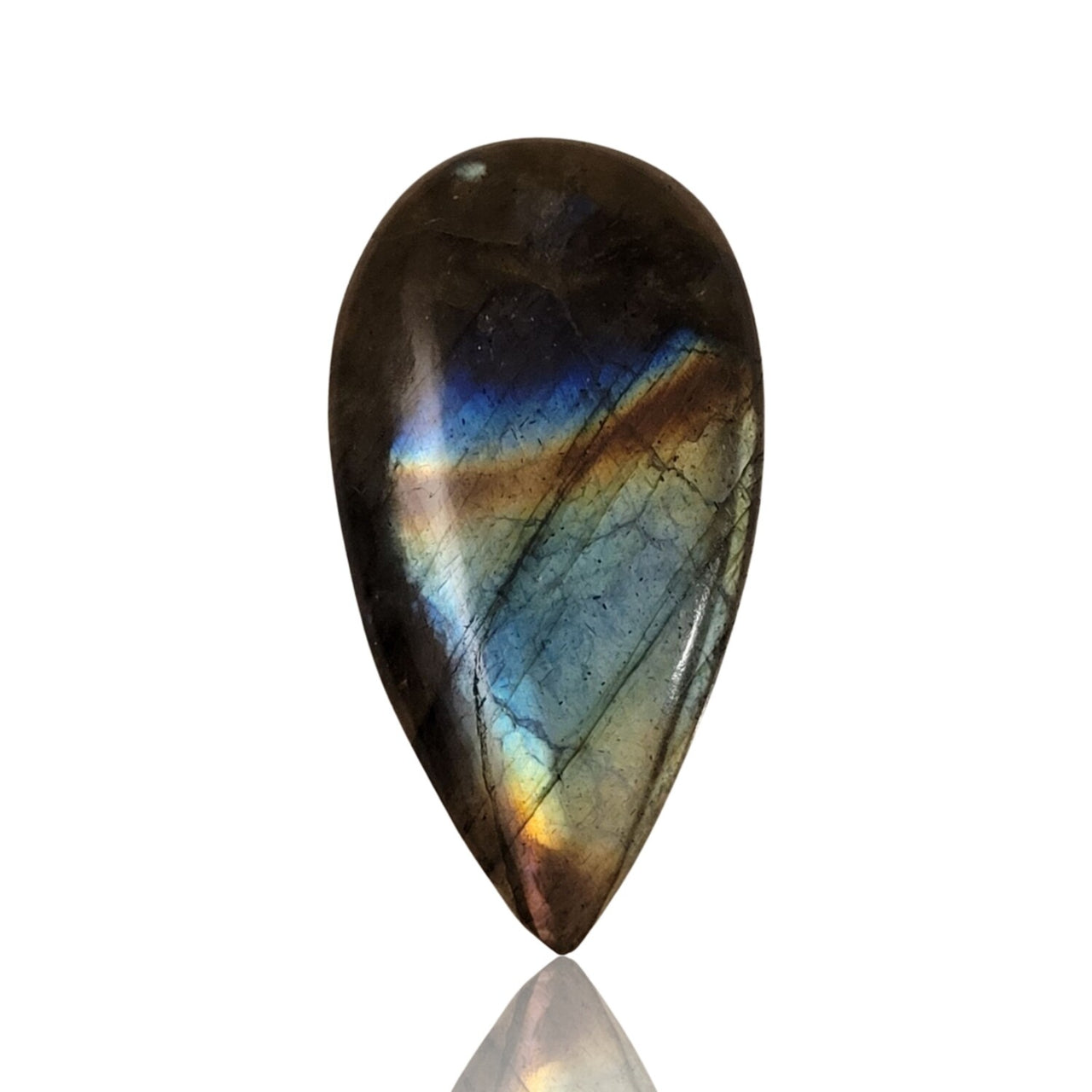 Natural Labradorite Cabochons - 1) 39Ct, 38x20mm