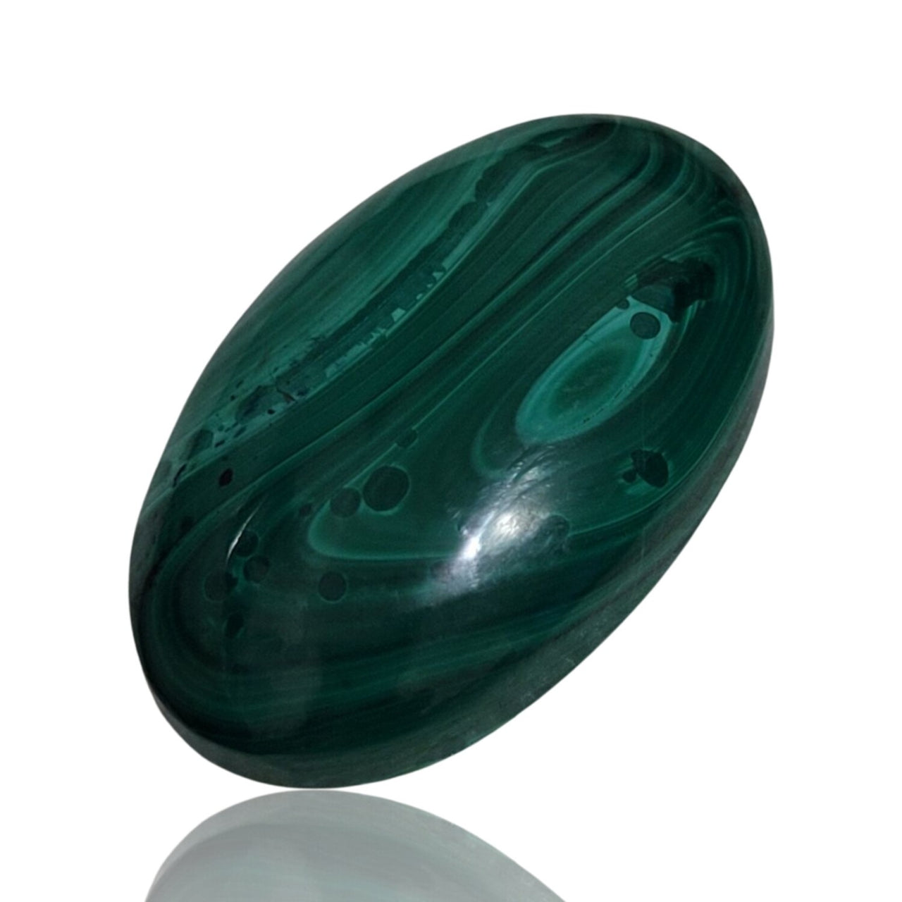 Natural Malachite Cabochons - 6) 58Ct, 33x20mm