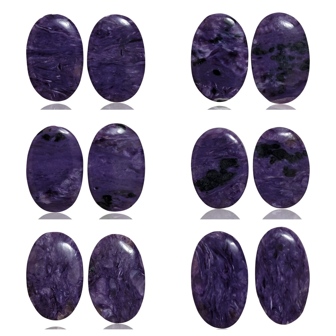 Natural Russian Charoite Cabochon Pairs