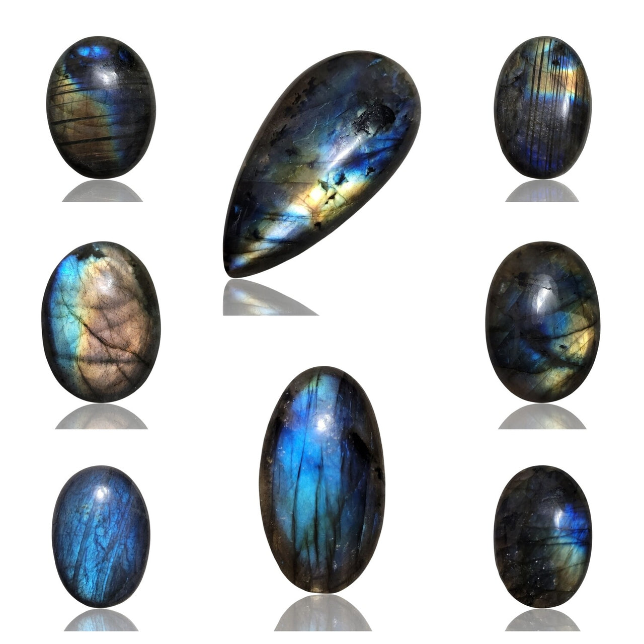 Natural Labradorite Cabochons. B grade quality