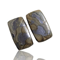 Thumbnail for Natural Galena And Schalenblende Cabochon Pairs - 6) 27Ct, approx. 19x11mm each