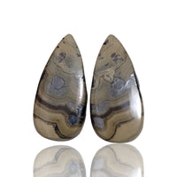 Thumbnail for Natural Galena And Schalenblende Cabochon Pairs - 5) 27Ct, approx. 22x10mm each