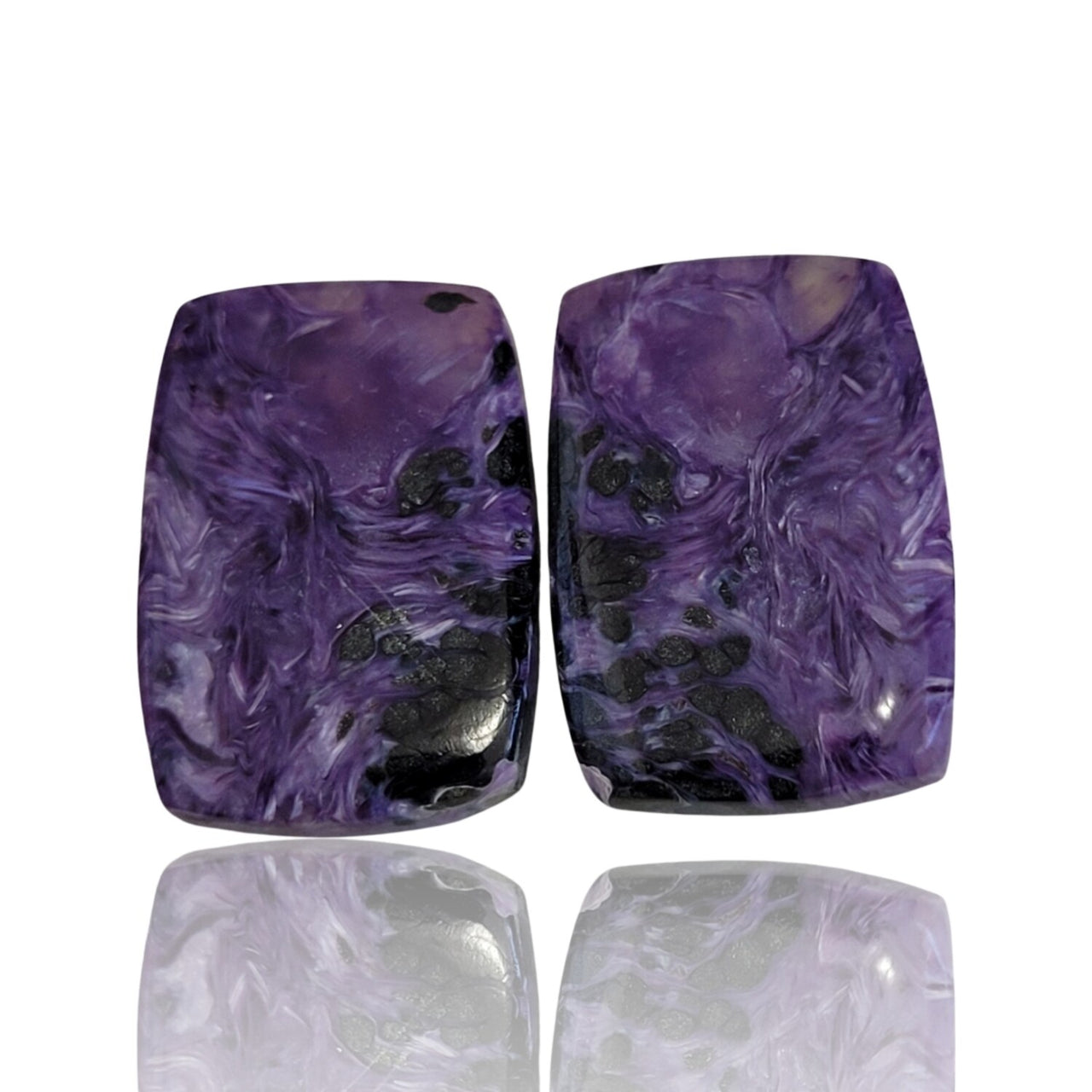 Natural Russian Charoite Cabochon Pairs - 6) 32Ct, approx. 23x16mm each