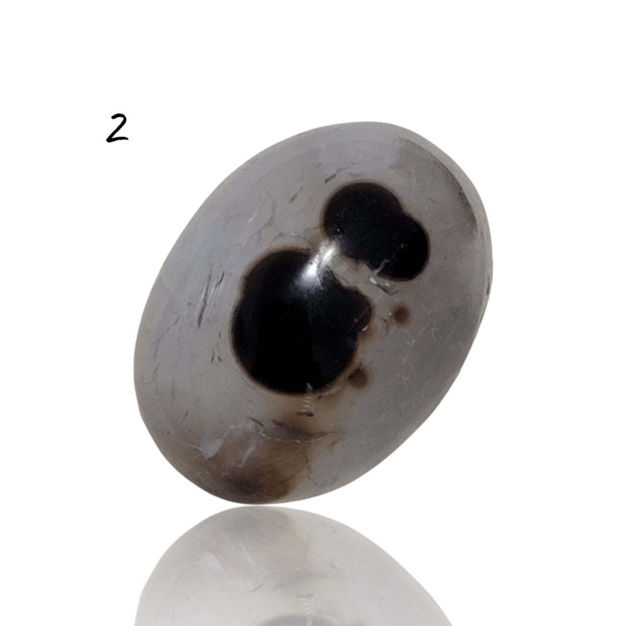 Natural Eye Onyx Agate Cabochons - 2) 20x15mm