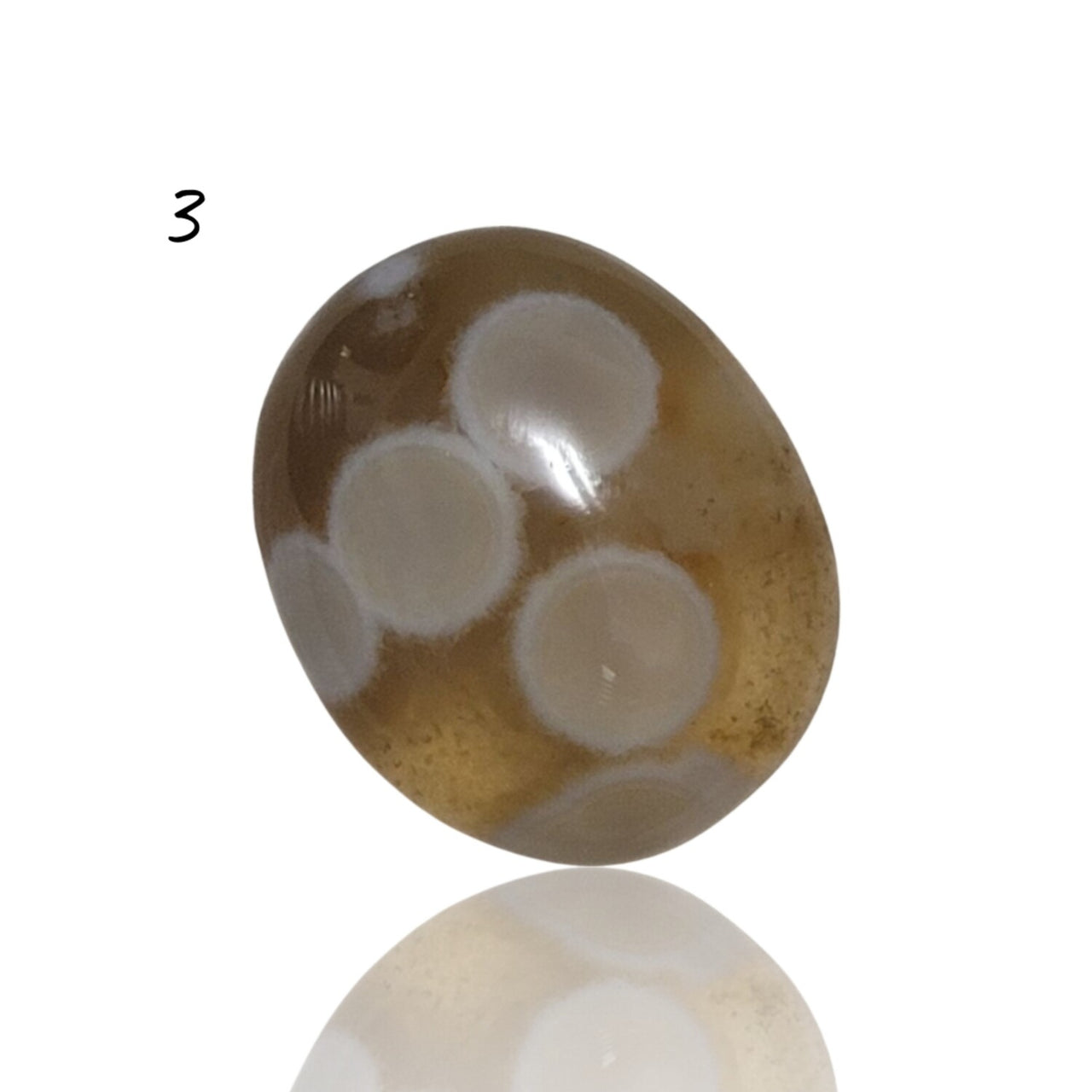 Natural Eye Onyx Agate Cabochons - 3) 17x15mm