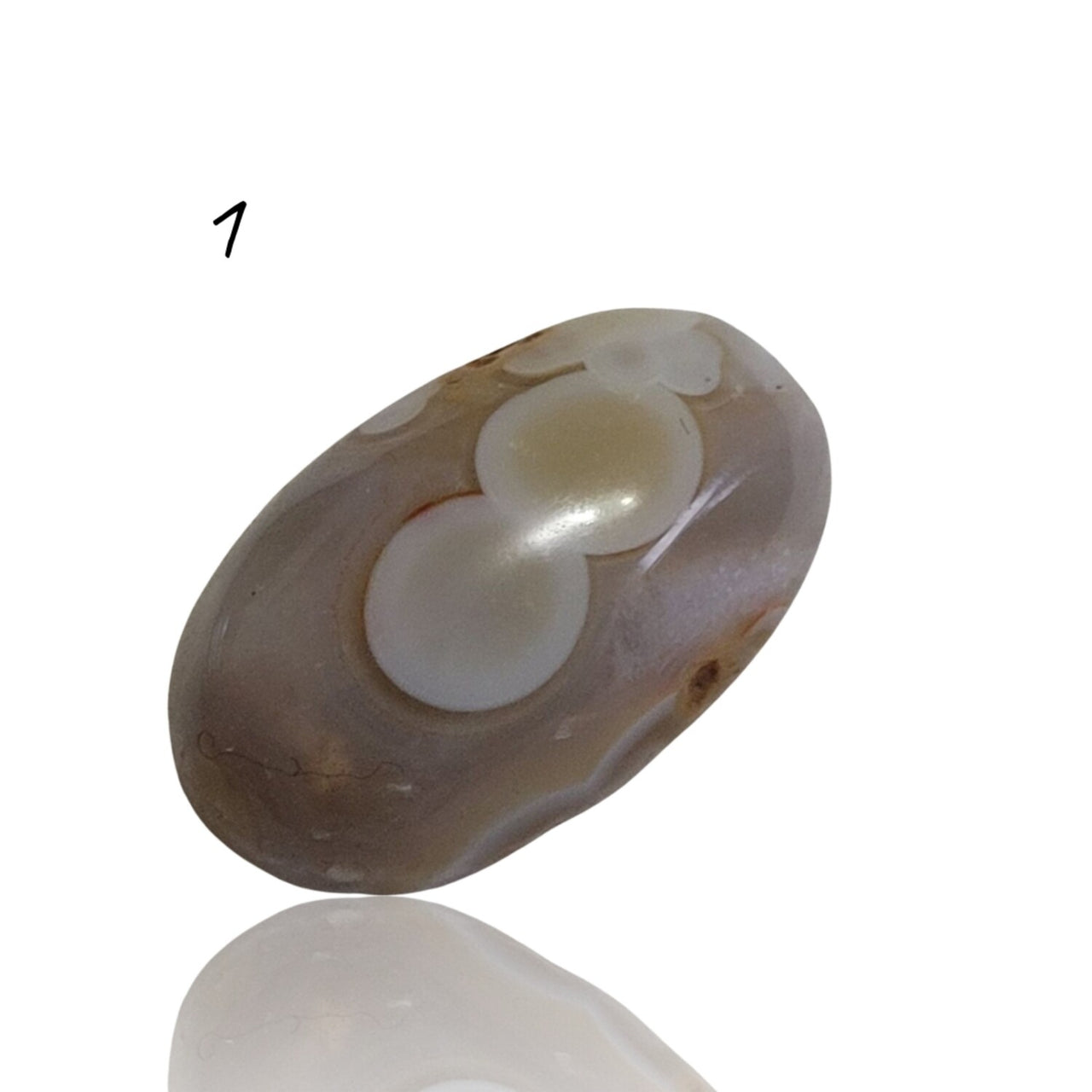 Natural Eye Onyx Agate Cabochons - 1) 19x11mm