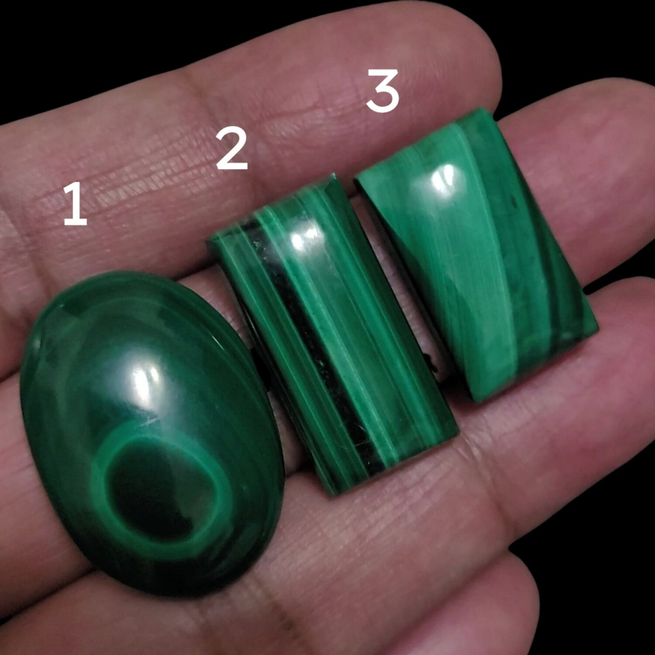 Natural Malachite Cabochons