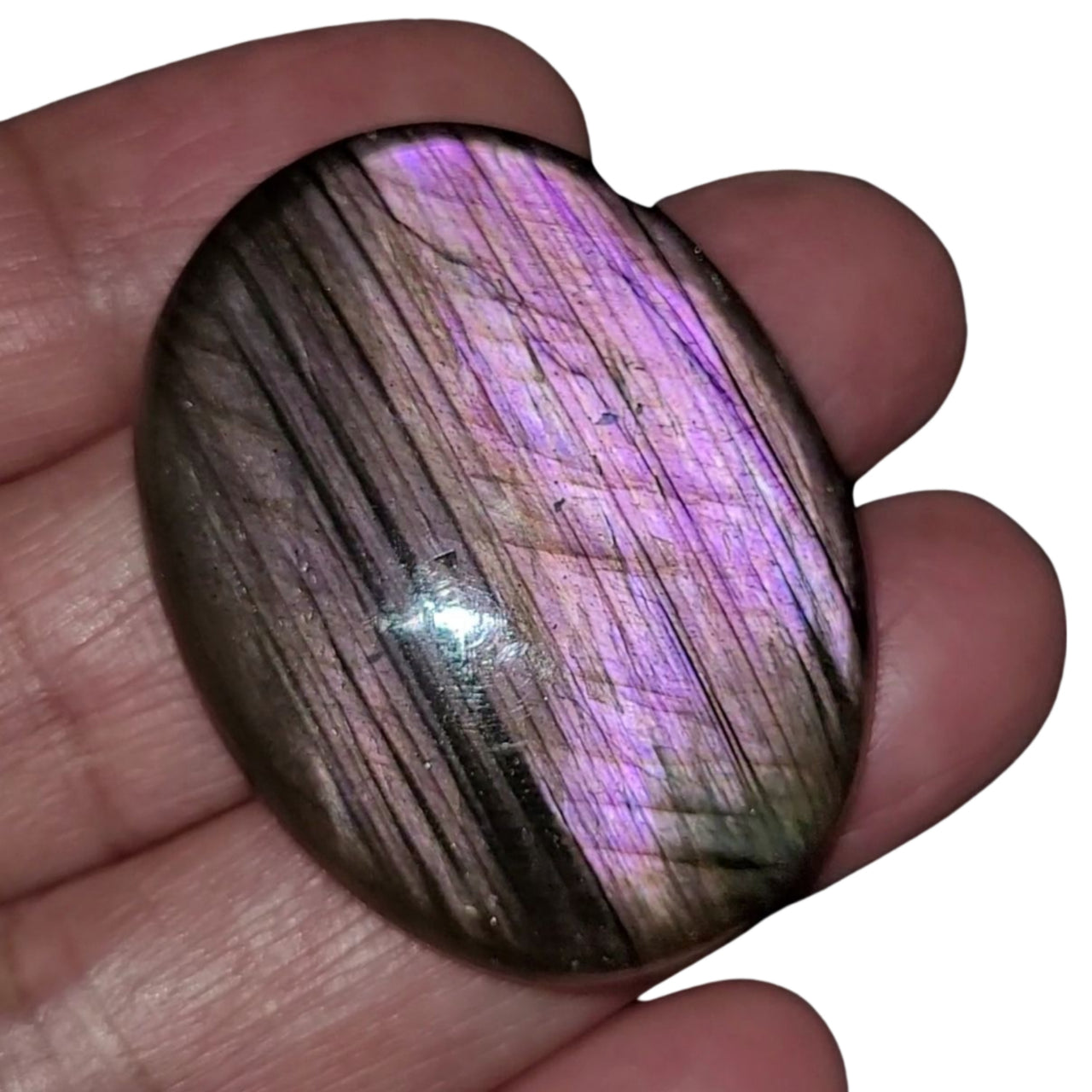 81Ct Natural Purple Labradorite Cabochon 40x30mm