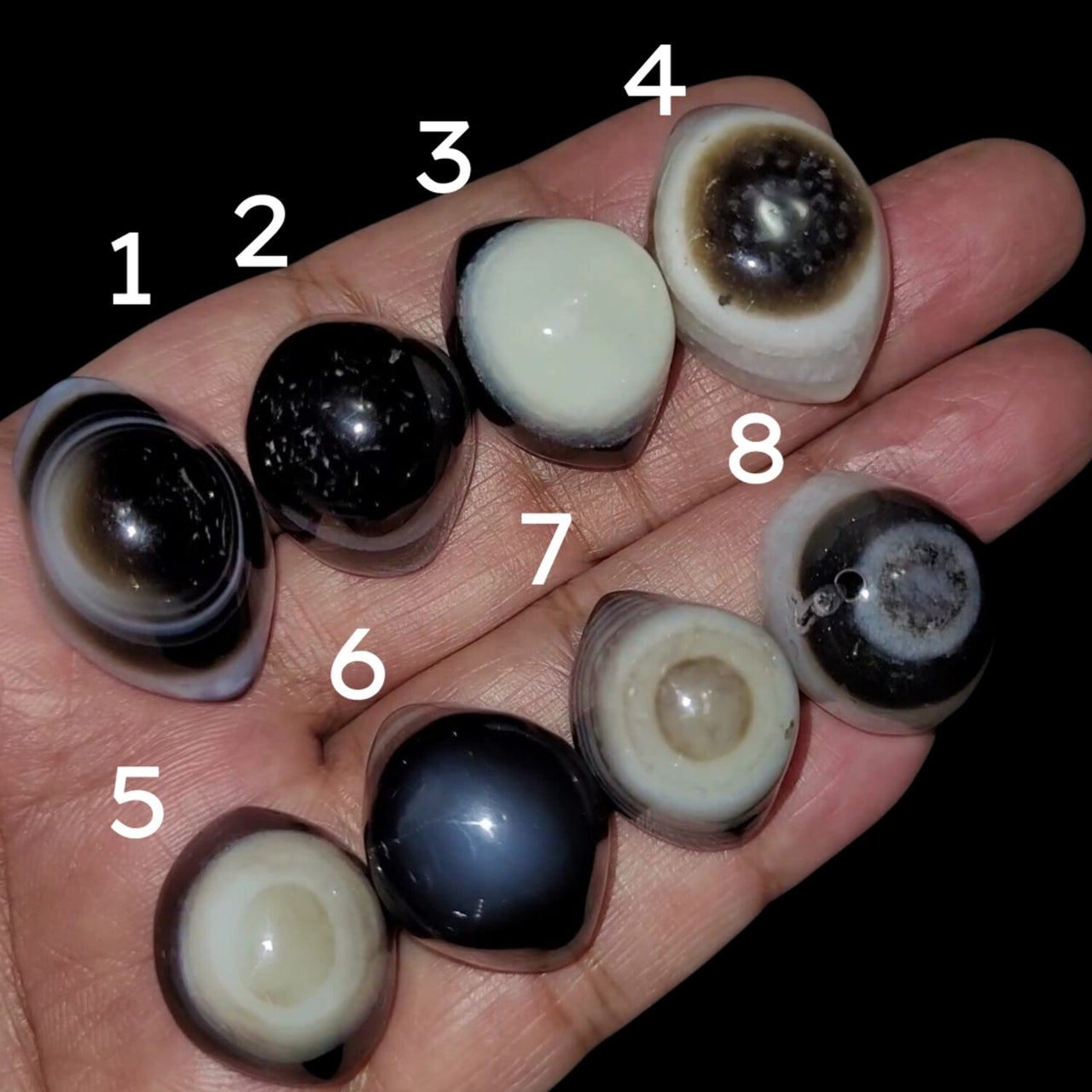 Natural Eye Onyx Agate Cabochons